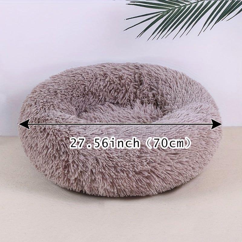 Plush Pet Nest – Soft & Cozy Round Bed for Cats & Dogs