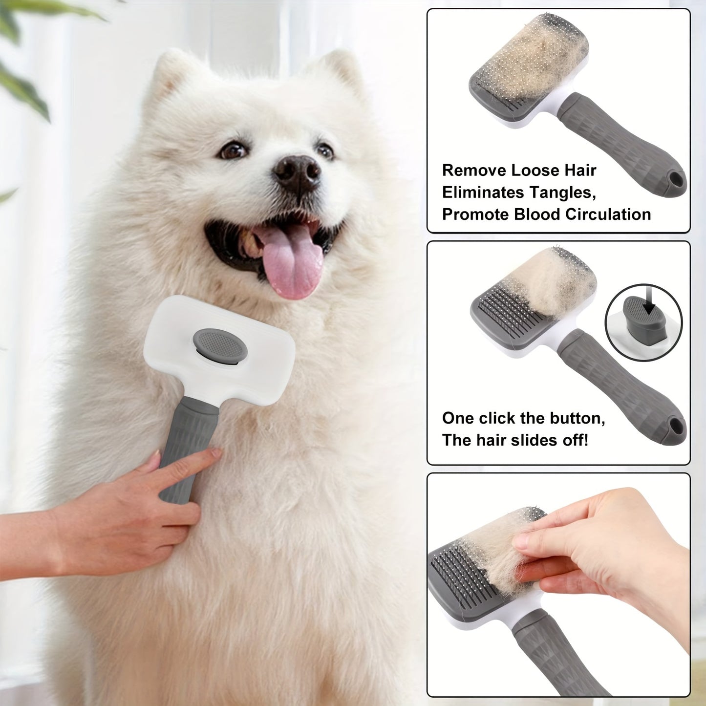 Easy-Clean Pet Grooming Brush – The Ultimate Grooming Tool for Your Furry Friends!