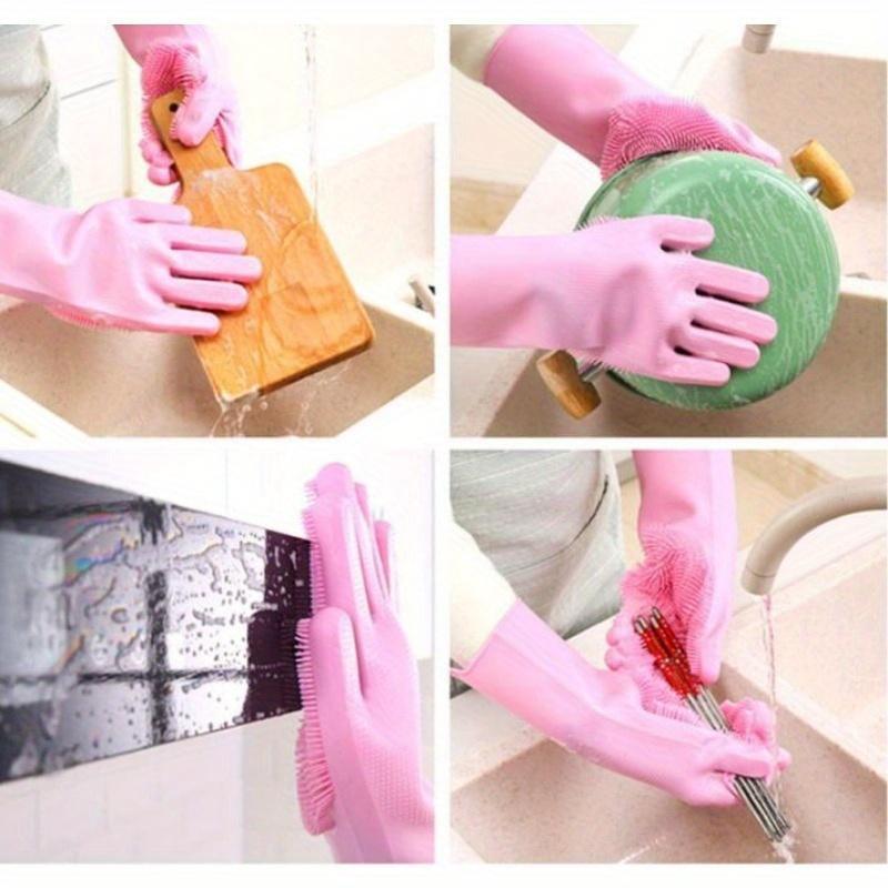 SiliconePet Duo Grooming Gloves – Non-Electric Massage & Bath Brush Plus Kitchen Dishwashing Wonder (1 Pair) 🐾✨