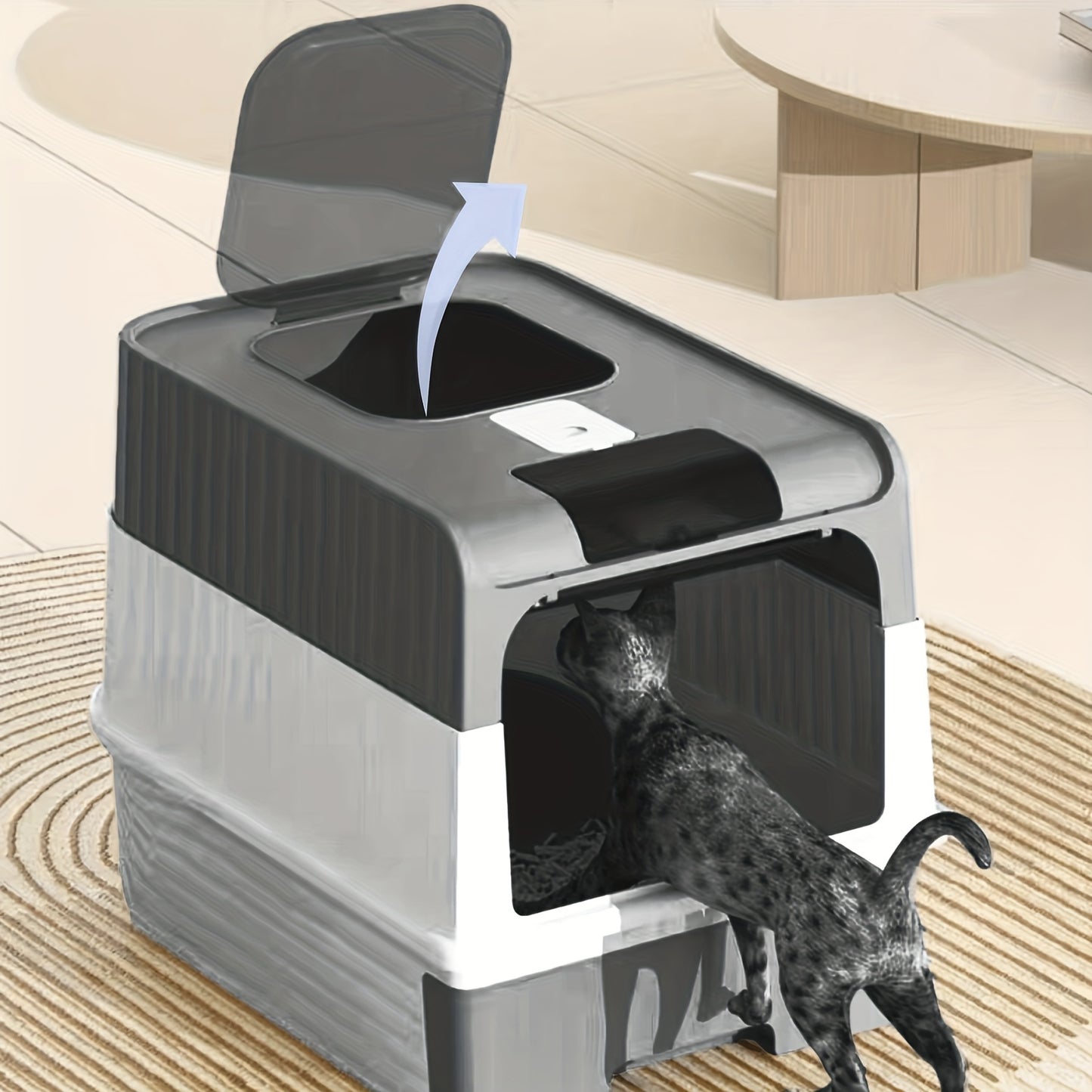 PurrPort: Foldable Travel Litter Box with Lid & Scoop for Small Cats