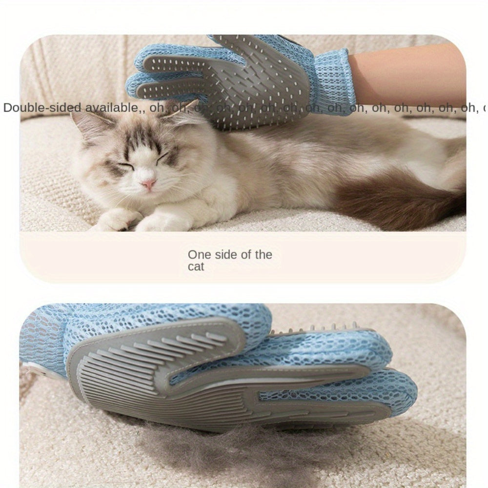 PurrfectPaw: Dual-Sided Grooming Glove with Cat Claw Design for Bath & Hair Removal