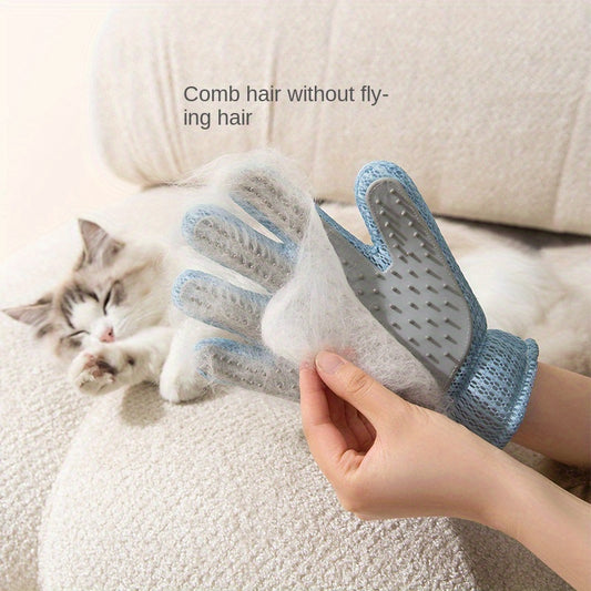 PurrfectPaw: Dual-Sided Grooming Glove with Cat Claw Design for Bath & Hair Removal