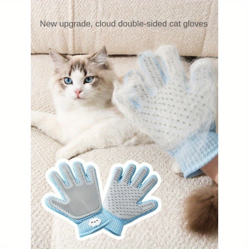 PurrfectPaw: Dual-Sided Grooming Glove with Cat Claw Design for Bath & Hair Removal