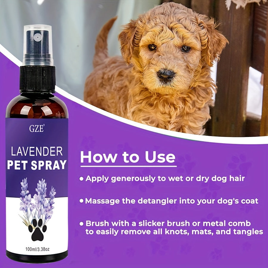 GZE Lavender Bliss: 3-in-1 Detangler, Conditioner & Odor Neutralizer for Dogs