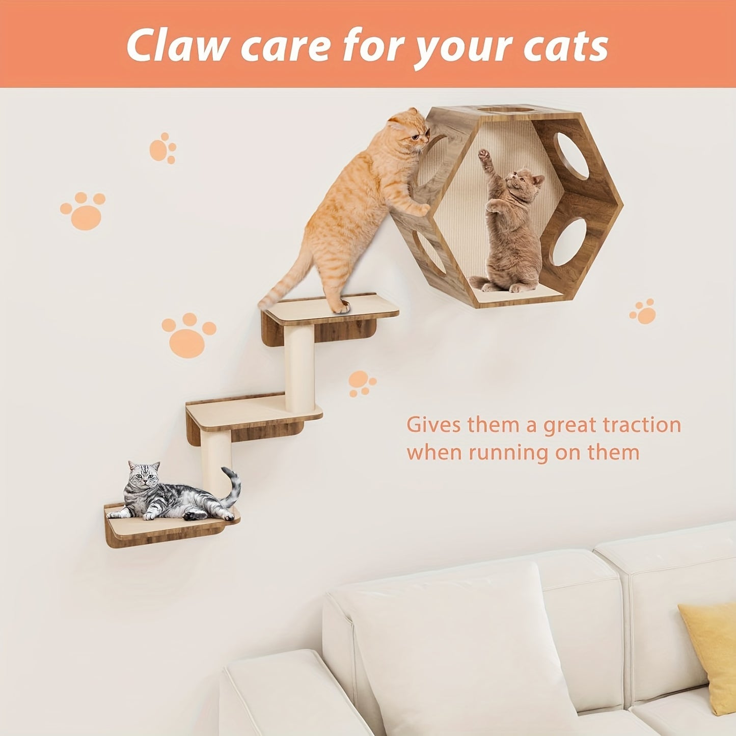 ClawGuard Custom Cat Scratching Mat – 78.7x15.7” Self-Adhesive Protector for Furniture & Healthy Claws