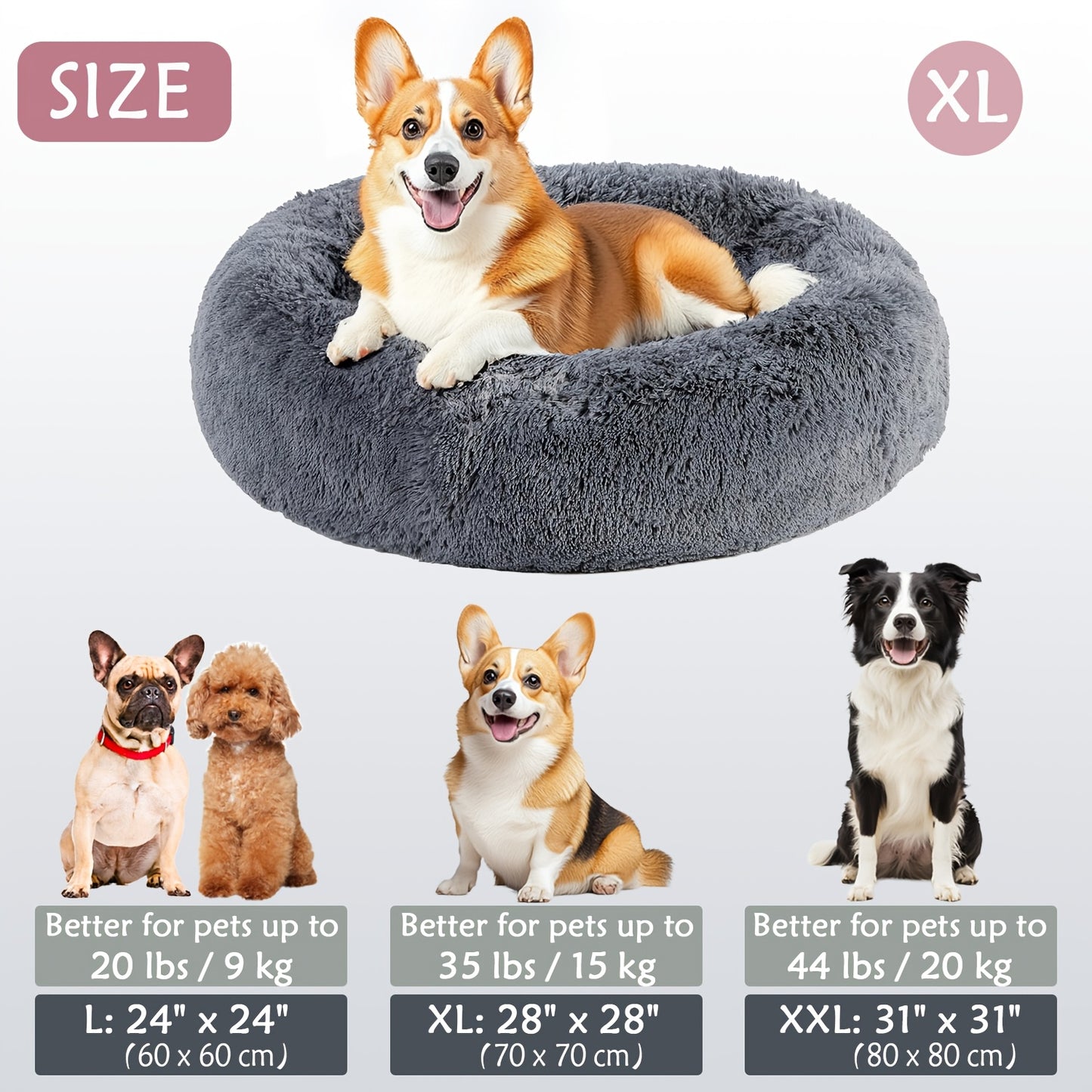 Calm & Cozy Paws: Heated Donut Cuddler Bed for Pets