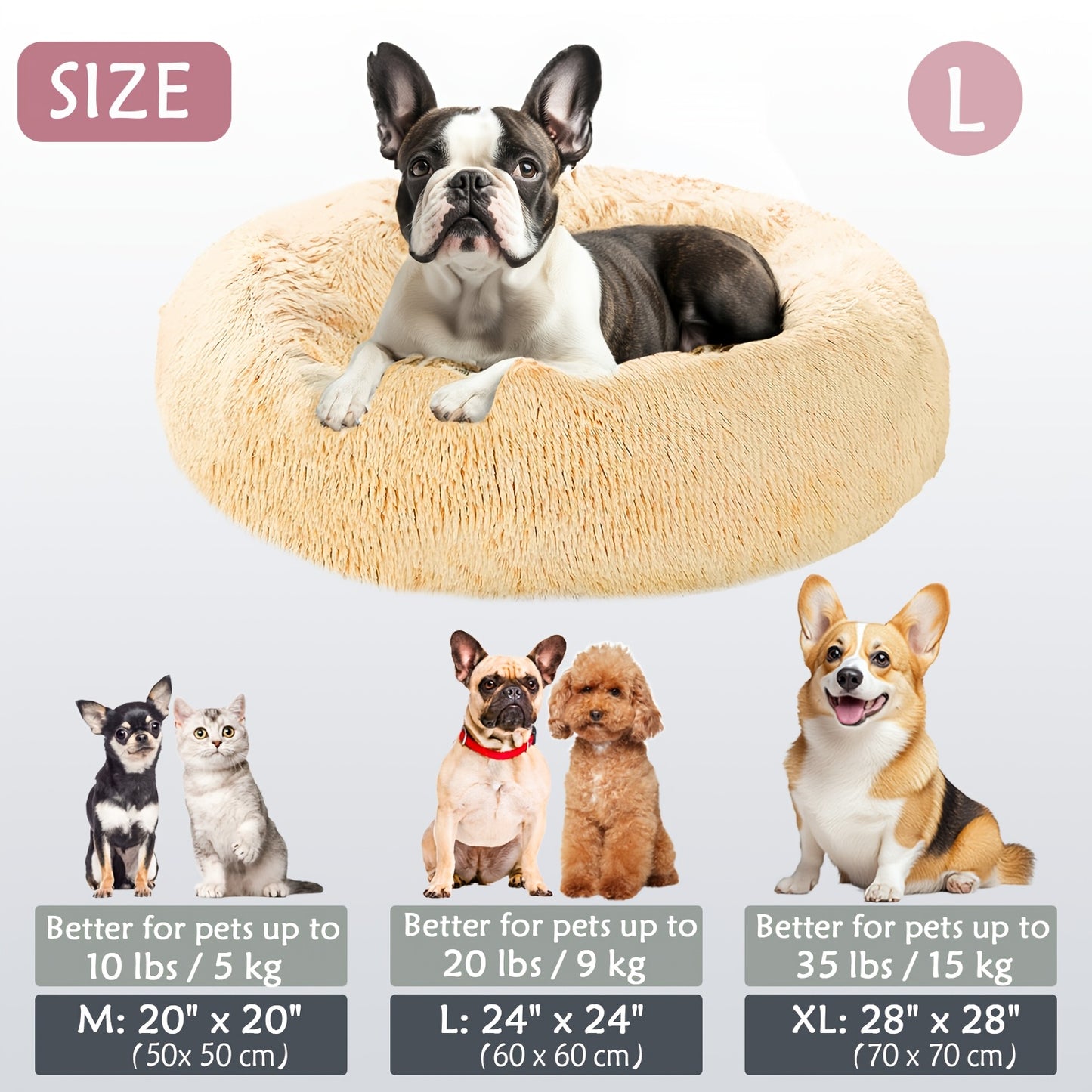 Calm & Cozy Paws: Heated Donut Cuddler Bed for Pets