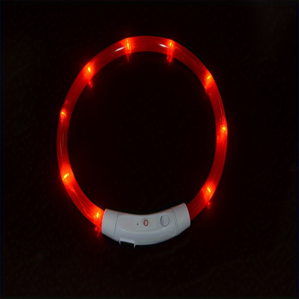 GlowPaws: USB Rechargeable LED Dog Collar for Night Visibility