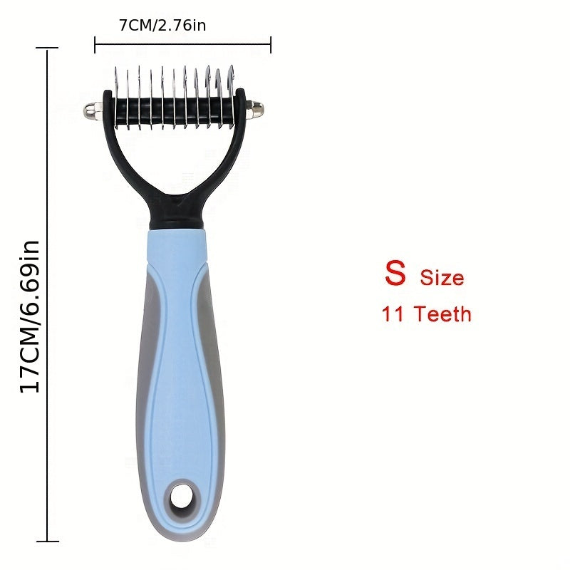 Dual-Action Pet Comb: 2-in-1 Knot Cutter & Thinner with Safety Blades