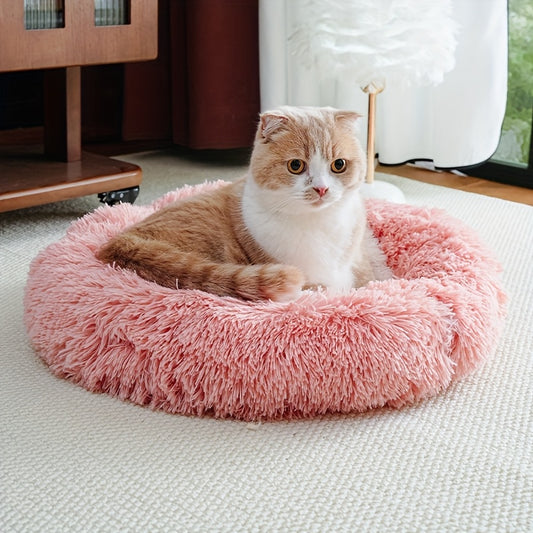 Plush Pet Nest – Soft & Cozy Round Bed for Cats & Dogs