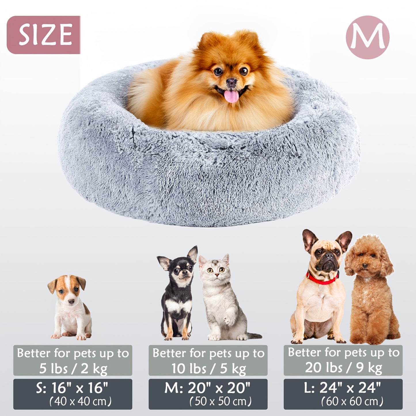 Calm & Cozy Paws: Heated Donut Cuddler Bed for Pets