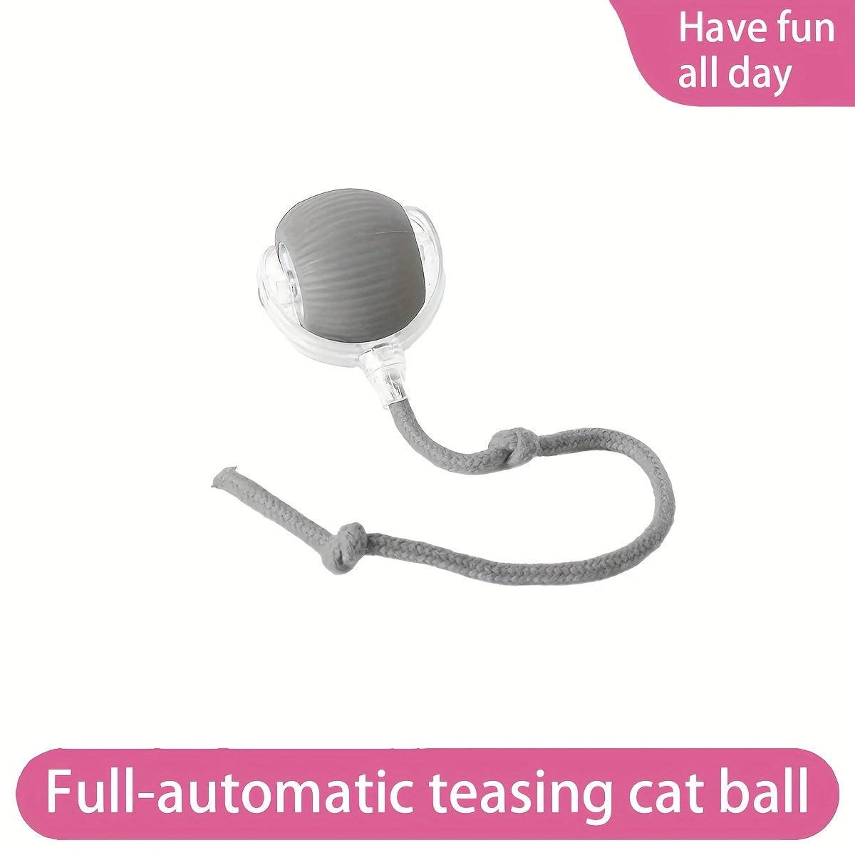 WhiskerWhirl: Rechargeable Cat Ball with Tail for Play & Exercise