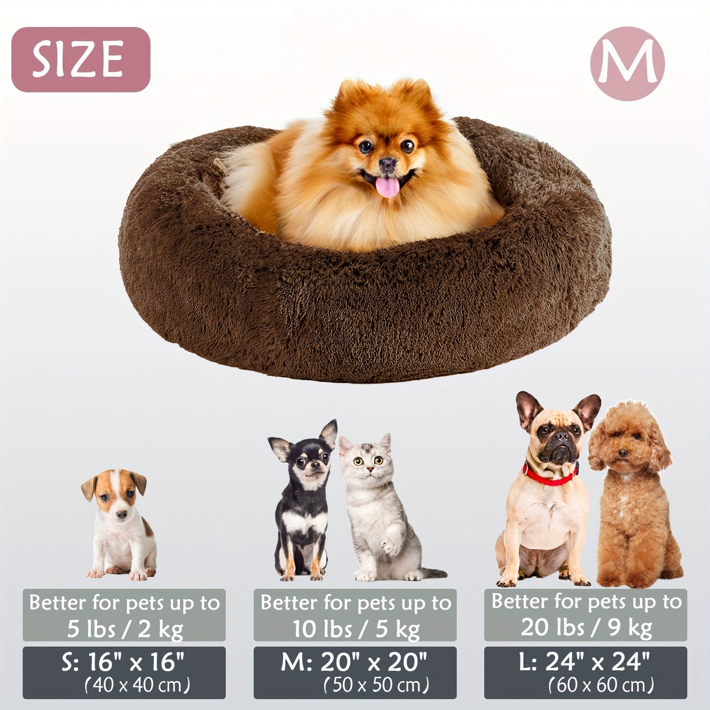 Calm & Cozy Paws: Heated Donut Cuddler Bed for Pets