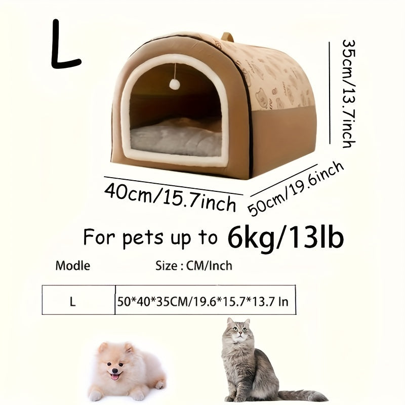 2-in-1 Dog House & Cat Cave - Cozy Bed for Your Furry Friends!