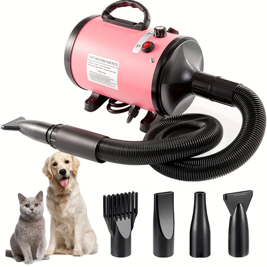 WhisperDry Pro: Quiet High-Power Pet Hair Dryer for Large Pets (Pink/Black)