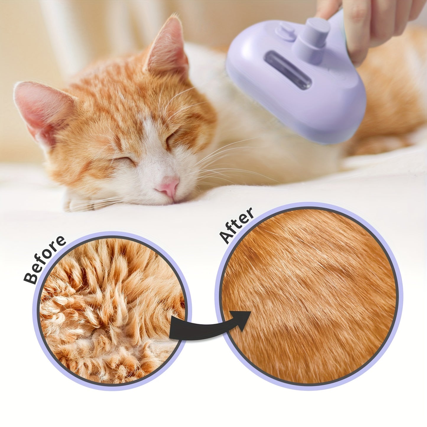 Cat Steam Brush – USB Rechargeable Pet Grooming Tool