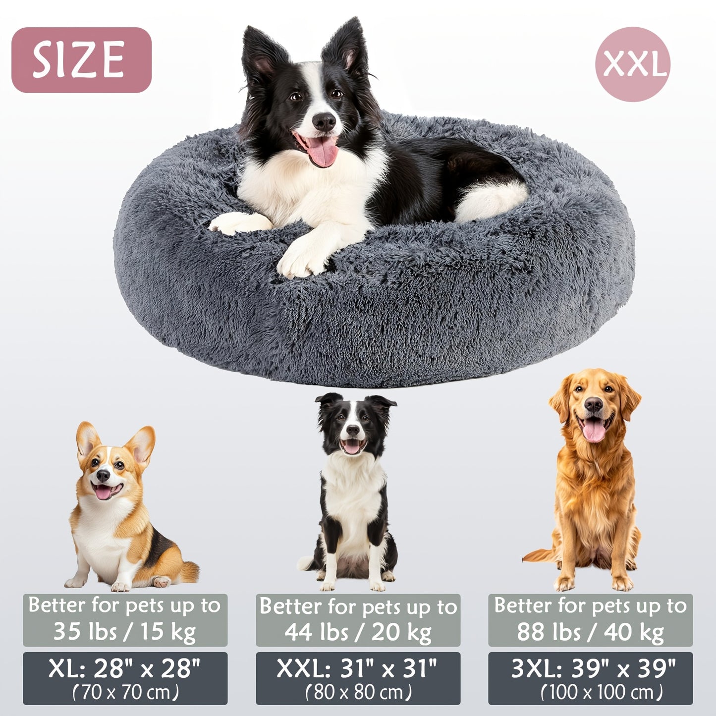 Calm & Cozy Paws: Heated Donut Cuddler Bed for Pets