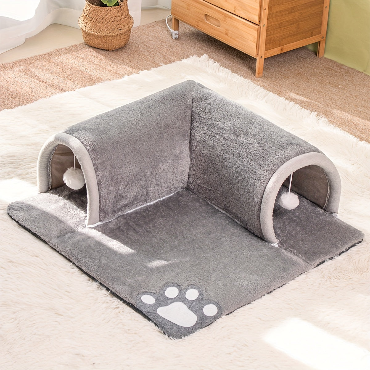 CozyPaws: 2-in-1 Cat Tunnel & Nest for Play & Sleep