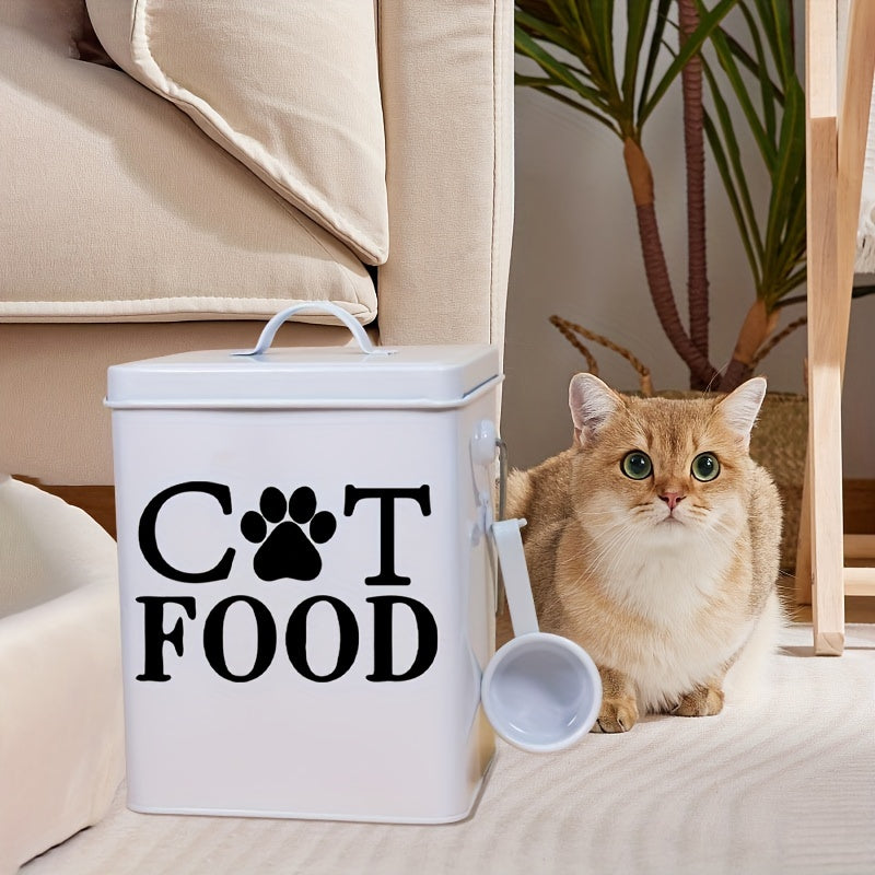 WhiskerWise: Waterproof PVC Cat Food Decal for Home Organization