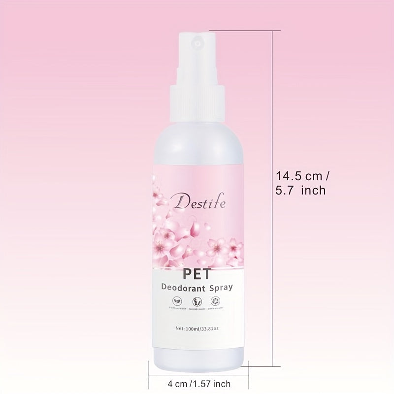 Destife: Plant-Based Pet Freshness Spray with Sakura & Cat Tail Scents