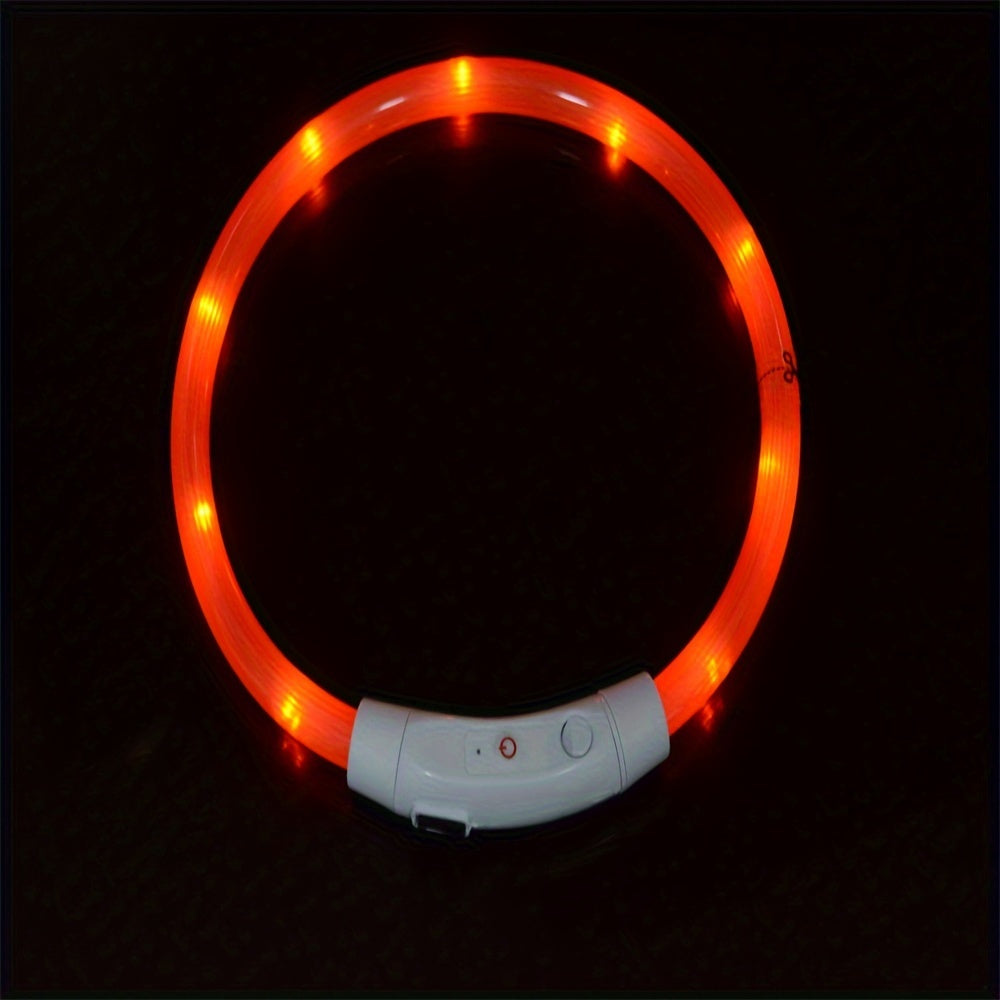 GlowPaws: USB Rechargeable LED Dog Collar for Night Visibility