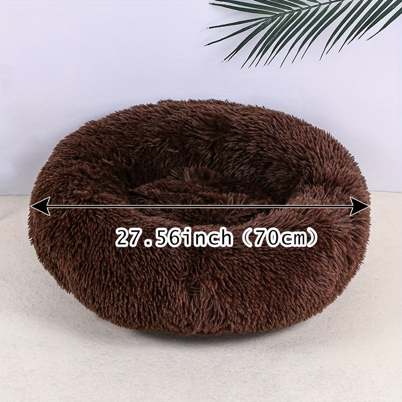 Plush Pet Nest – Soft & Cozy Round Bed for Cats & Dogs