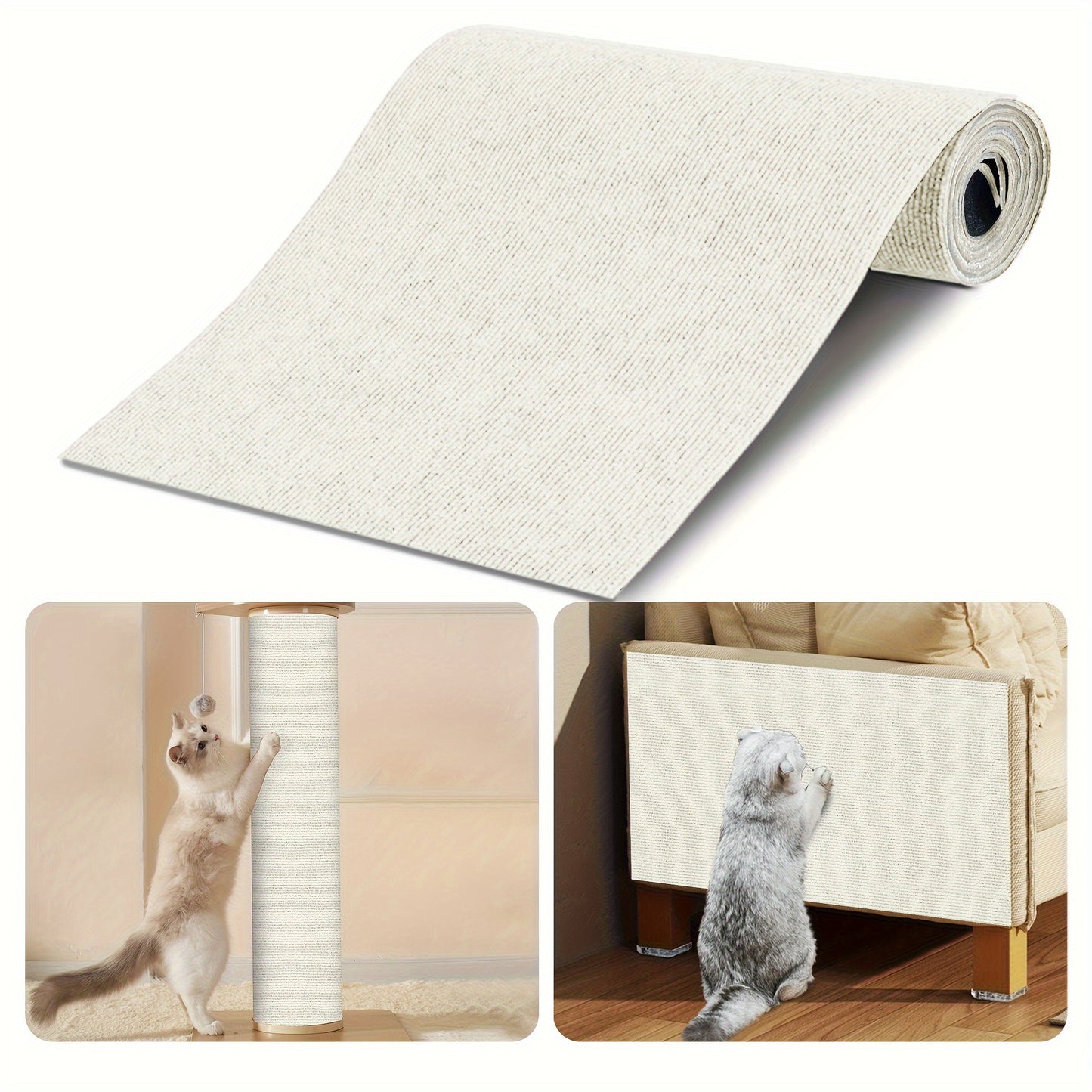 FurniGuard Self-Adhesive Cat Scratching Pad – Durable Polyester Protection for Furniture (YK418377) 🐾