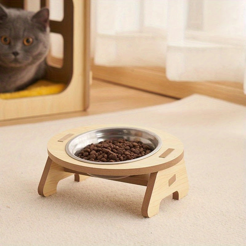 Zenwood: Elevated Mess-Free Cat Feeder