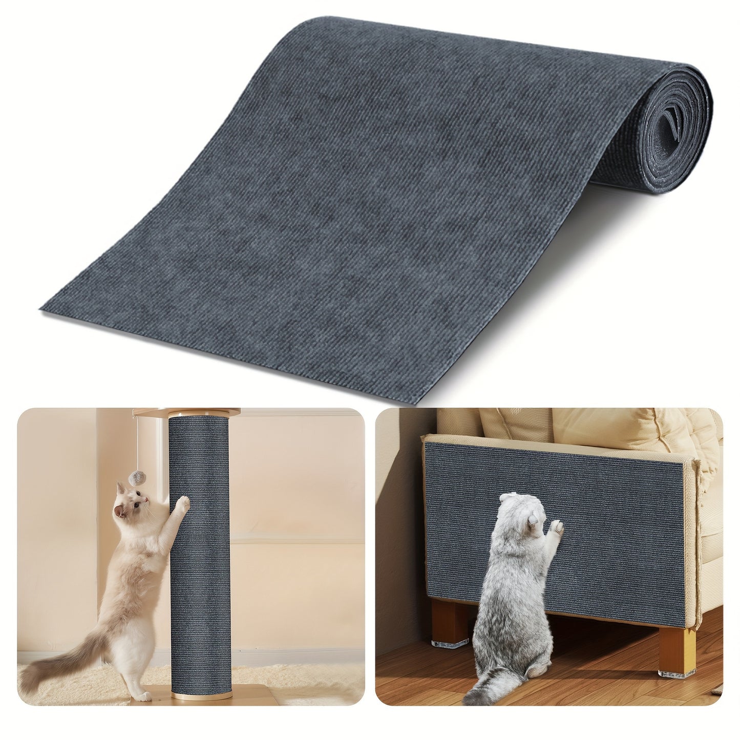 FurniGuard Self-Adhesive Cat Scratching Pad – Durable Polyester Protection for Furniture (YK418377) 🐾