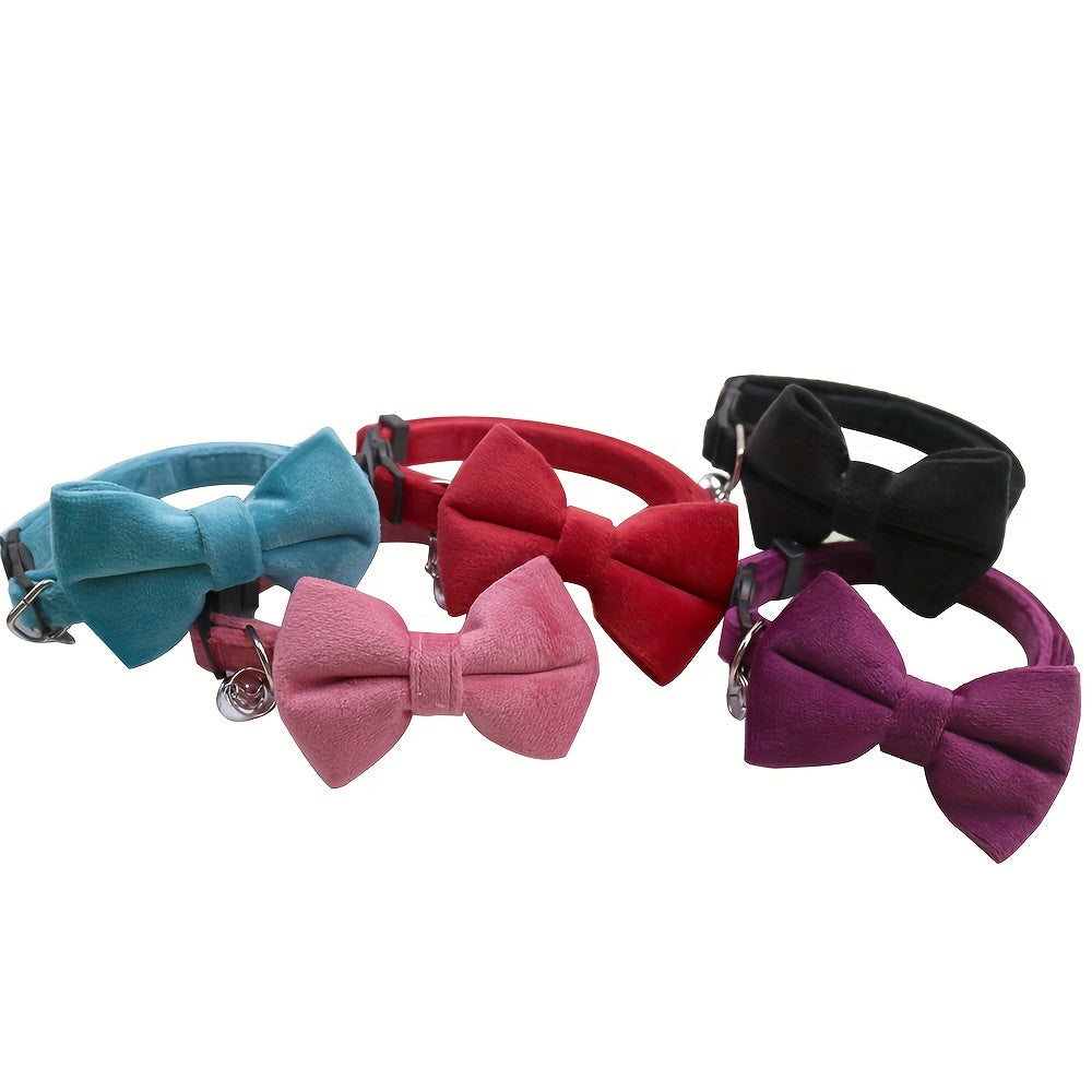 Chic Bowtie: Velvet Jingle Collar