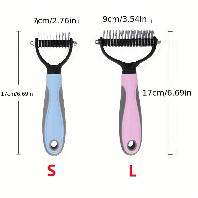 Dual-Action Pet Comb: 2-in-1 Knot Cutter & Thinner with Safety Blades