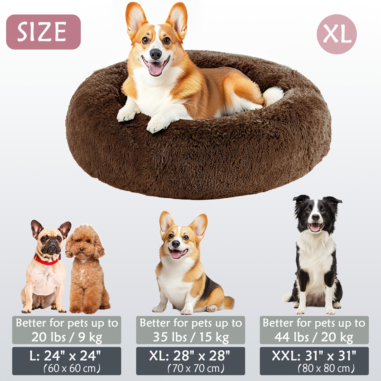 Calm & Cozy Paws: Heated Donut Cuddler Bed for Pets