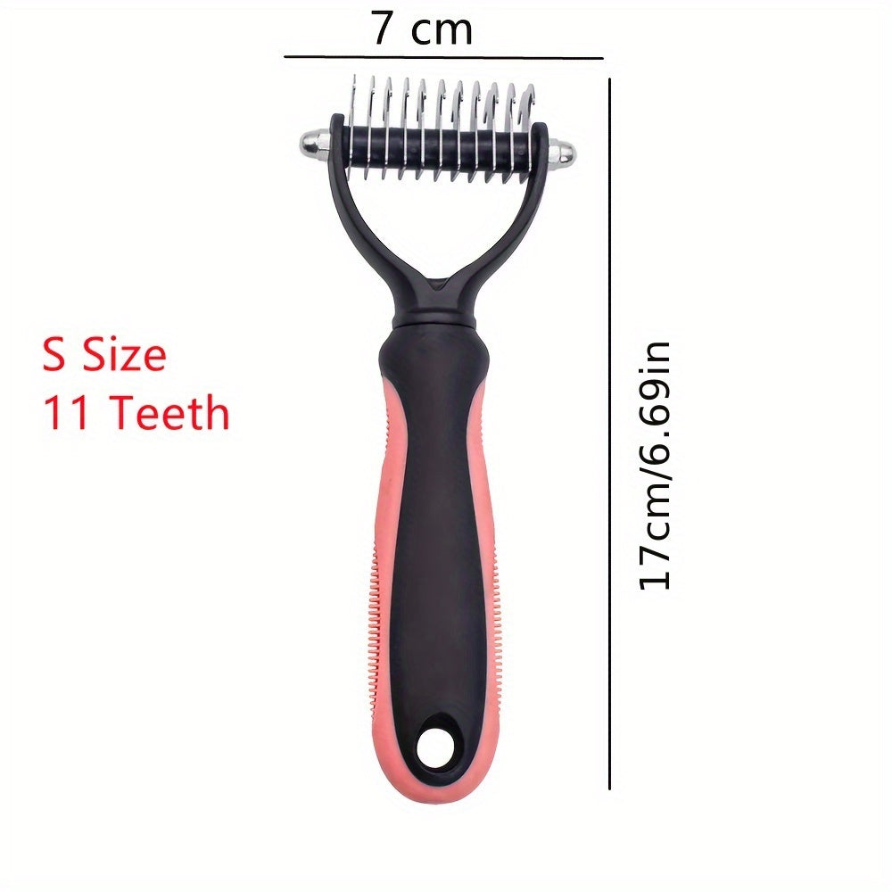 Dual-Action Pet Comb: 2-in-1 Knot Cutter & Thinner with Safety Blades