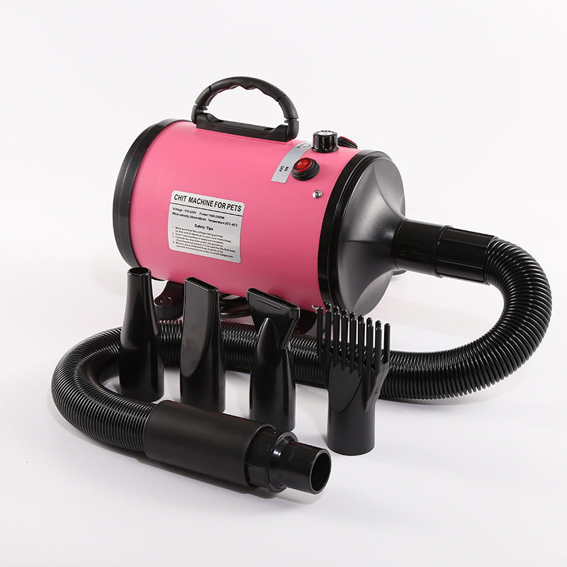 WhisperDry Pro: Quiet High-Power Pet Hair Dryer for Large Pets (Pink/Black)