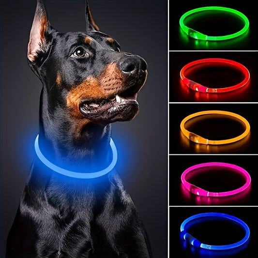 GlowPaw: 360° LED Light Collar for Dogs & Cats