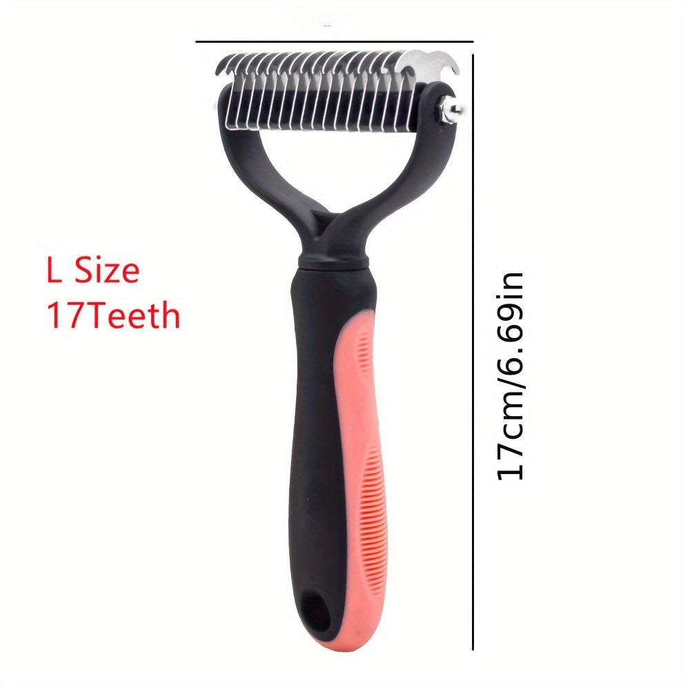 Dual-Action Pet Comb: 2-in-1 Knot Cutter & Thinner with Safety Blades