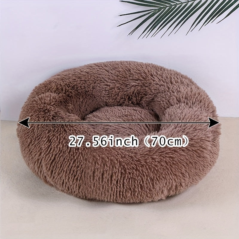 Plush Pet Nest – Soft & Cozy Round Bed for Cats & Dogs