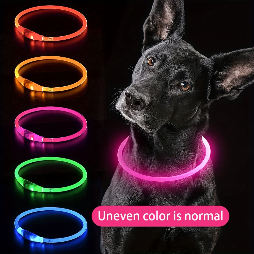 GlowPaw: 360° LED Light Collar for Dogs & Cats