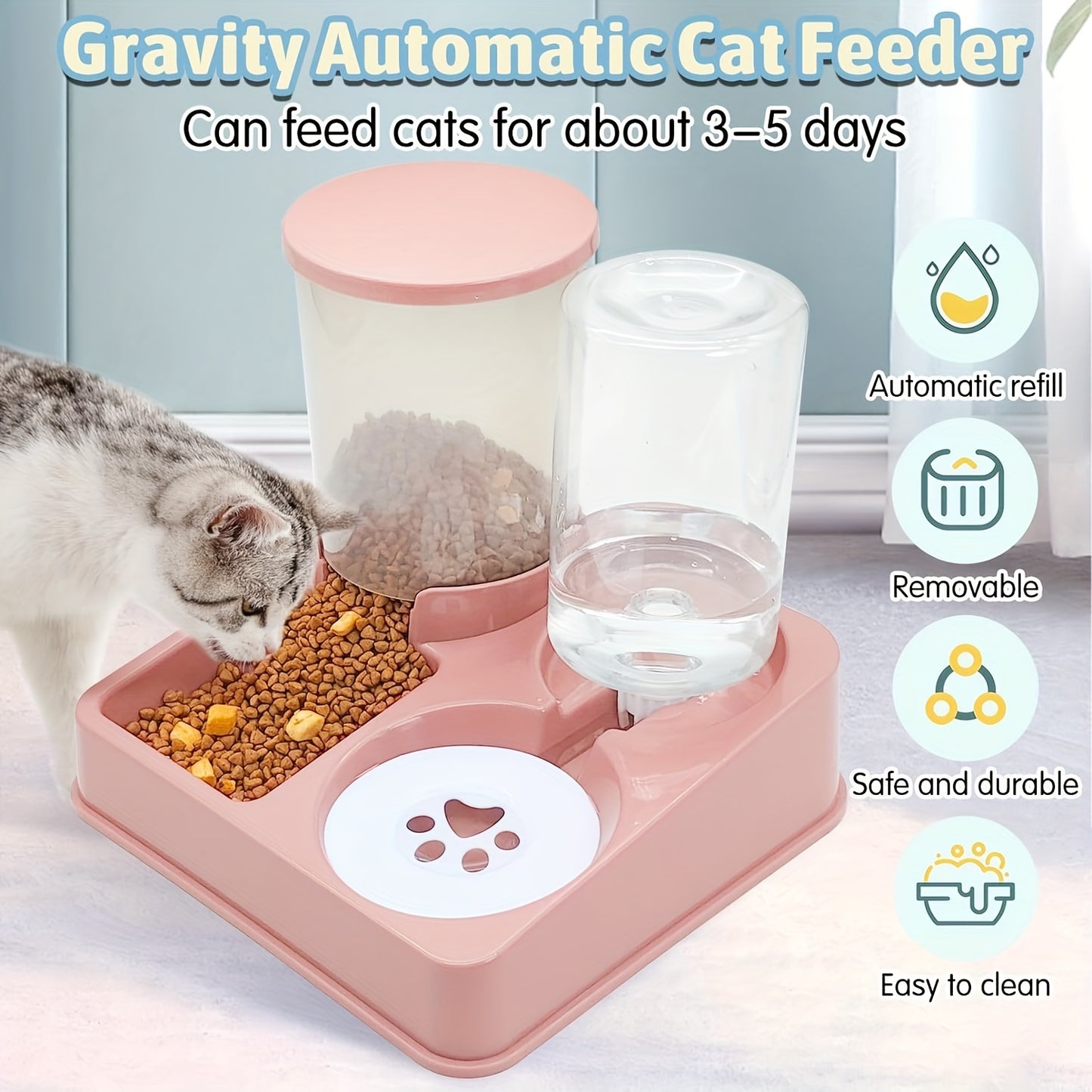 SmartFlow: 2-in-1 No-Spill Feeder & Waterer for Cats & Small Pets