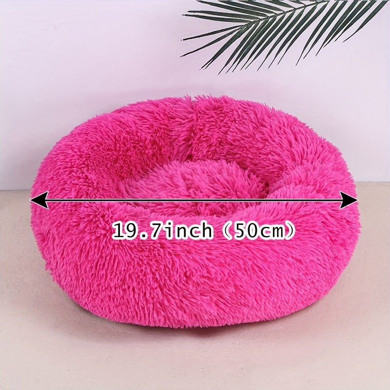 Plush Pet Nest – Soft & Cozy Round Bed for Cats & Dogs