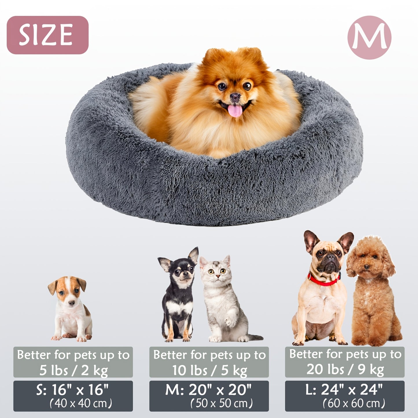 Calm & Cozy Paws: Heated Donut Cuddler Bed for Pets