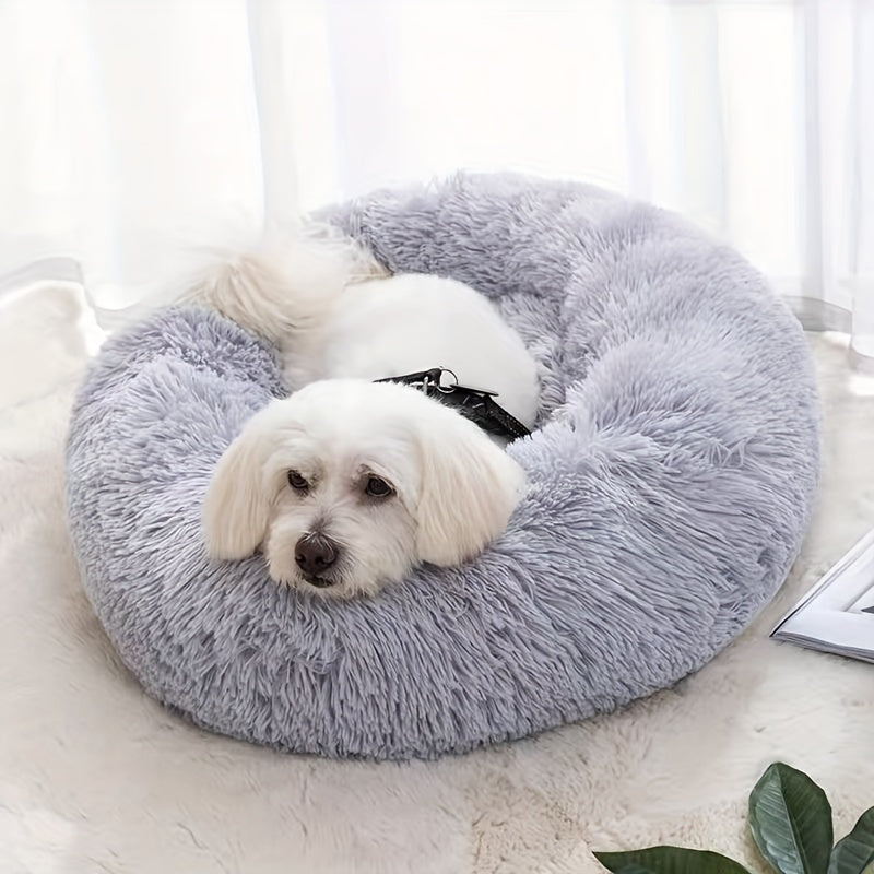 Plush Pet Nest – Soft & Cozy Round Bed for Cats & Dogs