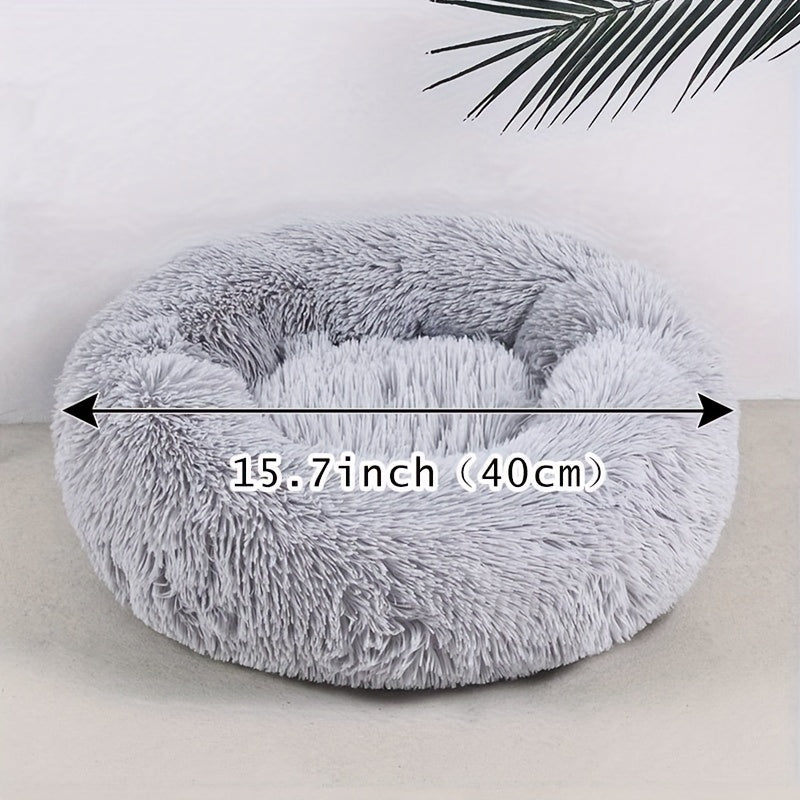 Plush Pet Nest – Soft & Cozy Round Bed for Cats & Dogs