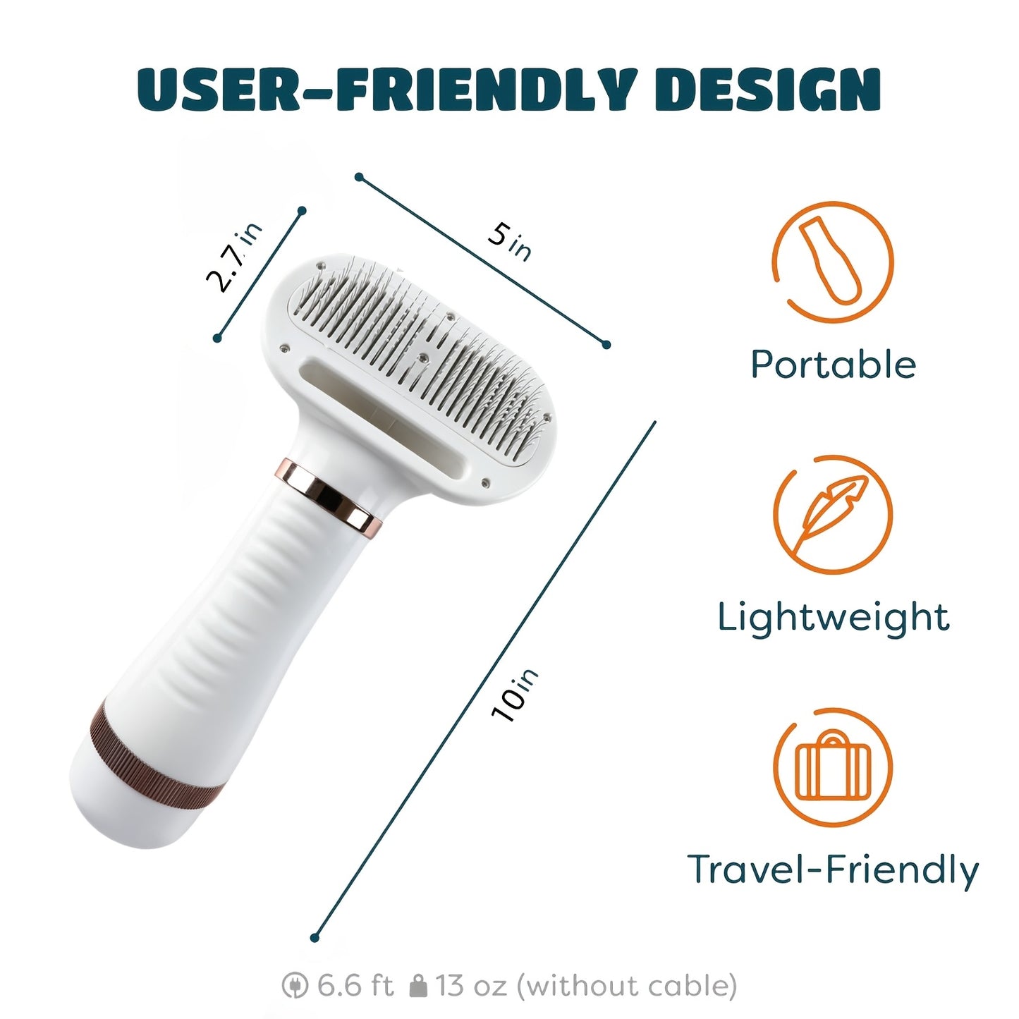 LovePaw: Heated Grooming Brush & Dryer with 3 Temp Settings (Valentine’s Gift)