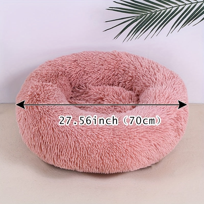 Plush Pet Nest – Soft & Cozy Round Bed for Cats & Dogs