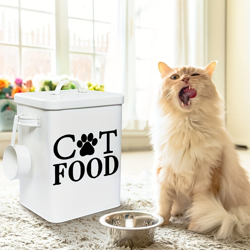 WhiskerWise: Waterproof PVC Cat Food Decal for Home Organization