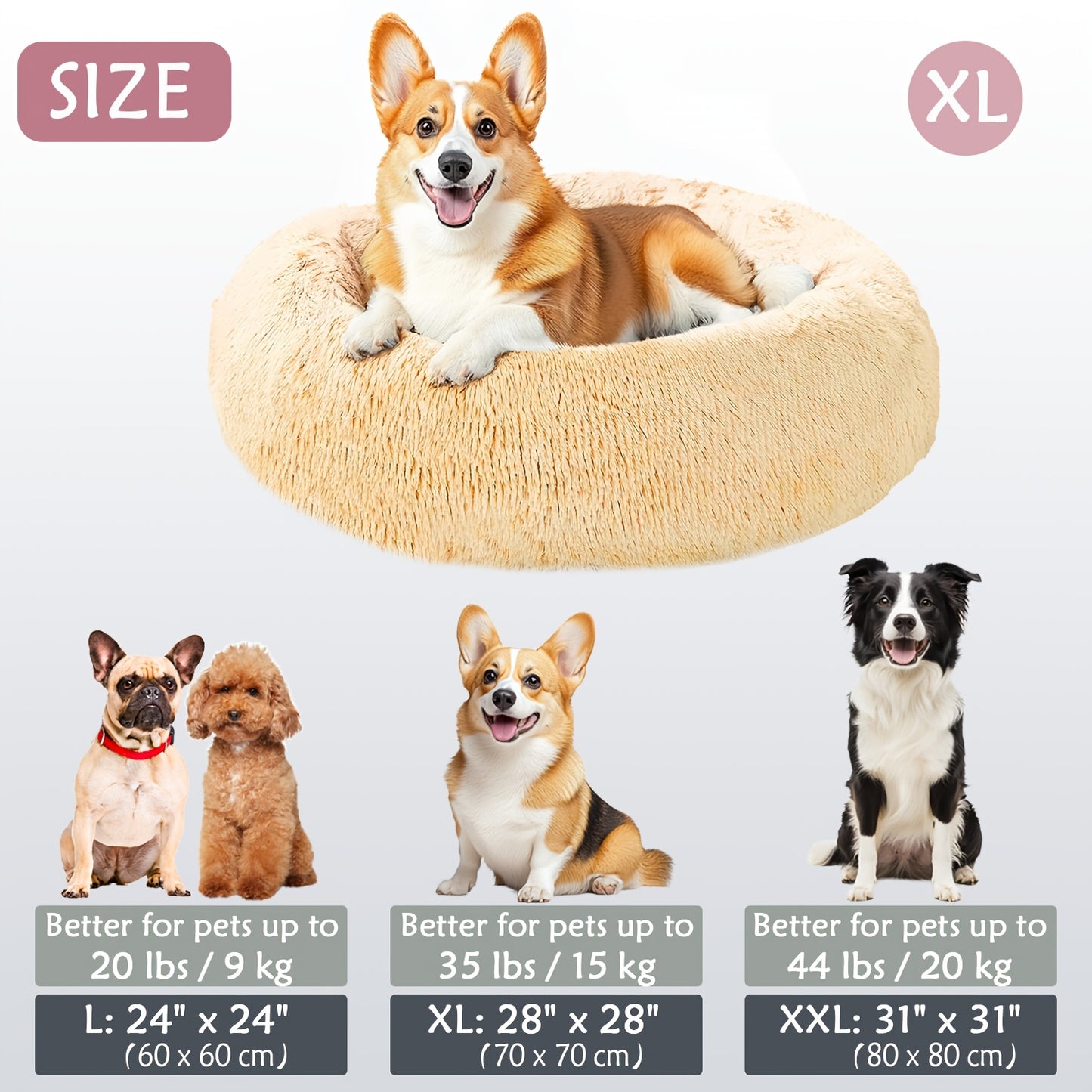 Calm & Cozy Paws: Heated Donut Cuddler Bed for Pets