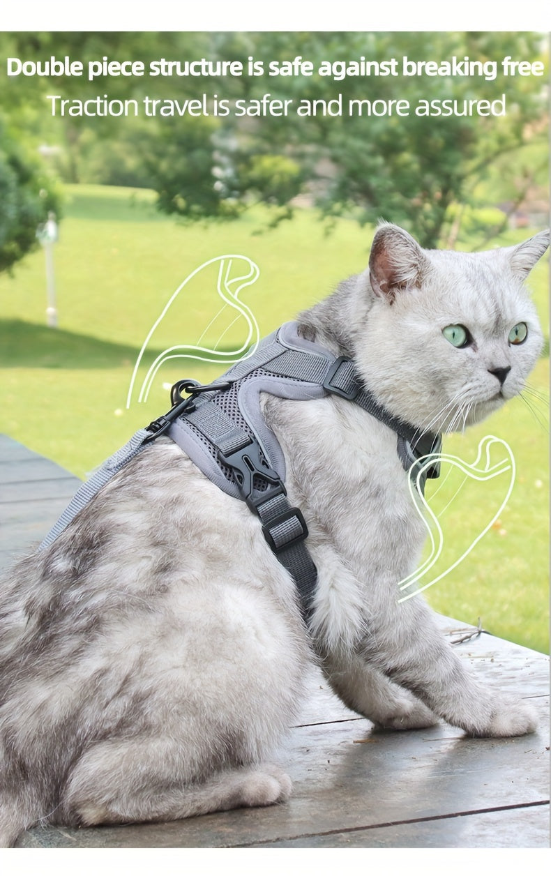 Reflective Cat Harness & Leash Set – Walks, Training, and Adventures Made Safe