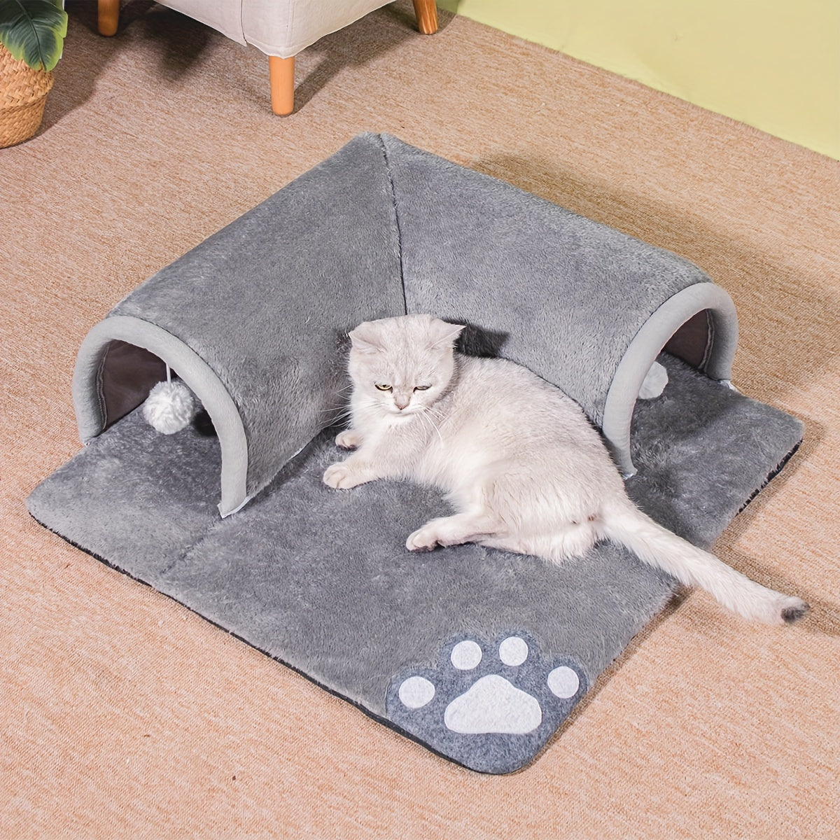 CozyPaws: 2-in-1 Cat Tunnel & Nest for Play & Sleep