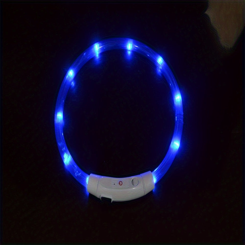 GlowPaws: USB Rechargeable LED Dog Collar for Night Visibility